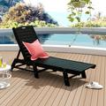 Polytrends Laguna All Weather Poly Pool Outdoor Chaise Lounge - Armless Black