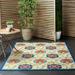 Havenside Home Lanikai Floral Indoor/ Outdoor Area Rug by Blue/Multi 3 6 x 5 6 4 x 6 White Blue Green Rectangle