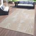 World Rug Gallery Floral Leaves Textured Flat Weave Indoor/Outdoor Area Rug 7 10 X10 - Natural