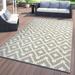 World Rug Gallery Trellis Geometric Reversible Plastic Outdoor Rugs 5 X 7