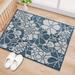 World Rug Gallery Modern Floral Flowers Textured Flat Weave Indoor/Outdoor Area Rug 2 x3 - Navy