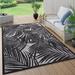 World Rug Gallery Contemporary Palm Leaf Textured Flat Weave Indoor/Outdoor Area Rug 5 X 7 - Black