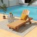 Polytrends Laguna All Weather Poly Pool Outdoor Chaise Lounge - with Wheels Teak