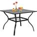 37 x37 Outdoor Patio Metal Steel Square Dining Table with Umbrella Hole