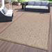 World Rug Gallery Transitional Floral Circles Textured Flat Weave Indoor/Outdoor Area Rug Brown - 7 10 X10