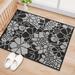 World Rug Gallery Modern Floral Flowers Textured Flat Weave Indoor/Outdoor Area Rug 2 x3 - Black