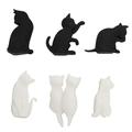 Dream Lifestyle Tea Bag Holders Silicone Tea Bag Clips Set of 6 Cartoon Cat-shaped Tea Bag Clips Reusable Silicone Holders for Tea Bags Drink Markers Heat-resistant