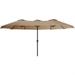 Outdoor Expressions Steel Crank Tan Double Patio Umbrella