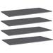 moobody 4 Piece Bookshelf Boards Chipboard Replacement Panels Storage Organizer Display Shelves High Gloss Gray for Bookcase Storage Cabinet 39.4 x 19.7 x 0.6 Inches (W x D x H)