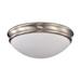 Edvivi Lighting Brushed Nickel 13 in. 2-Light Brushed Nickel Modern Flush Mount with White Glass Shade