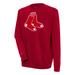 Men's Antigua Red Boston Sox Victory Crewneck Chenille Pullover Sweatshirt