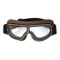 Riding Glasses Winter Goggles Ski Snowboard Motorcycle Sun Glasses Eyewear Protective Glasses(Brown Frame and Transparent Eyeglass)