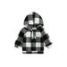 Qtinghua Toddler Baby Girl Boy Plaids Hoodies Long Sleeve Half Zip Hooded Sweatshirt Fleece Tops Fall Winter Warm Clothes White 3-4 Years