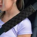 2Pcs Car Seat Belt Cover Pads Shoulder Seatbelt Pads Cover Safety Belt Strap Shoulder Pad for Adults and Children(Black)