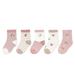 Qxutpo Cartoon Cherry Flower Rabbit Baby Socks Toddler Little Kid Children Mid Tube Socks Comfortable Socks for Girls (5PC) Size -
