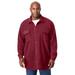Men's Big & Tall Microfleece shirtjacket by KingSize in Rich Burgundy (Size XL)