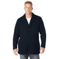 Men's Big & Tall Fleece peacoat by KingSize in Black (Size 4XL)