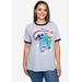 Plus Size Women's Stitch Christmas Ringer T-Shirt Gray by Disney in Gray (Size 2X (18-20))