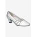 Women's Cristiny Pump by Easy Street in Silver Satin (Size 8 1/2 M)