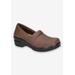 Women's Lyndee Slip-Ons by Easy Works by Easy Street® in Brown Matte (Size 8 M)