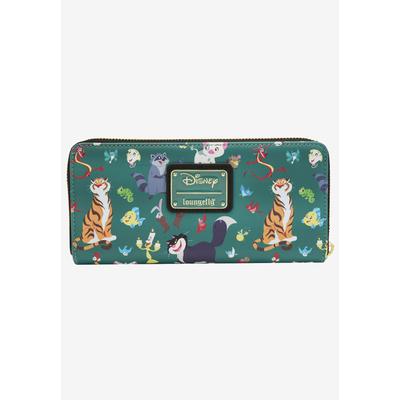 Women's Loungefly X Disney Women'S Princess Sidekicks Zip Around Wallet by Loungefly in Green