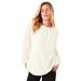 Plus Size Women's Sequin Boatneck Top by June+Vie in Ivory (Size 10/12)