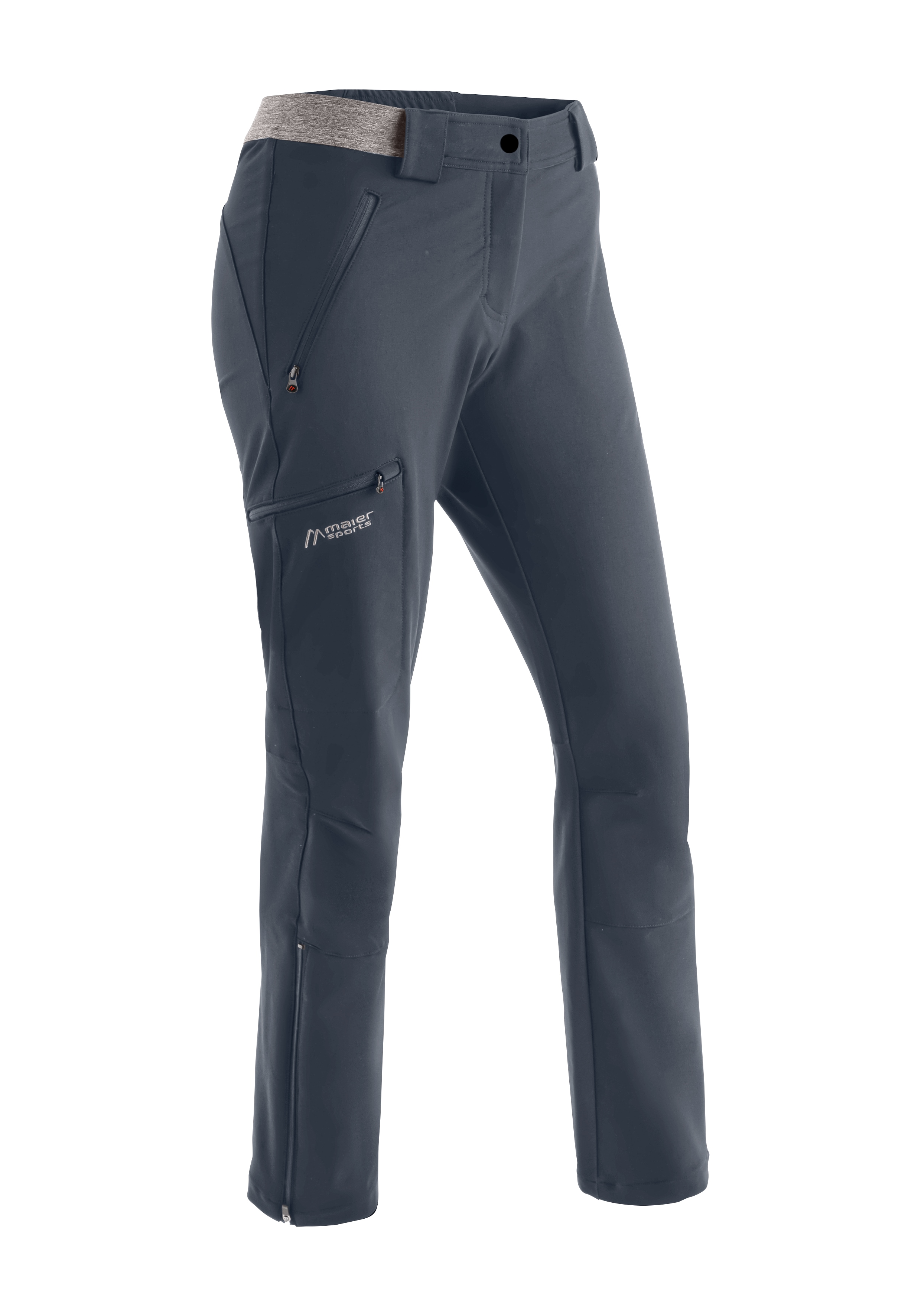 Funktionshose MAIER SPORTS "Norit winter W", Damen, Gr. 21, Kurzgrößen, blau (graublau), 47% Polyamid, 45% Polyester, 8% Elasthan, Hosen, Damen Winter Trekkinghose, atmungsaktive Outdoorhose, Regular Fit Image