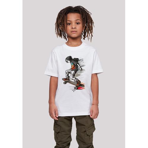 „T-Shirt F4NT4STIC „“Skateboarder““ Gr. 110/116, weiß Mädchen Shirts T-Shirts Print“