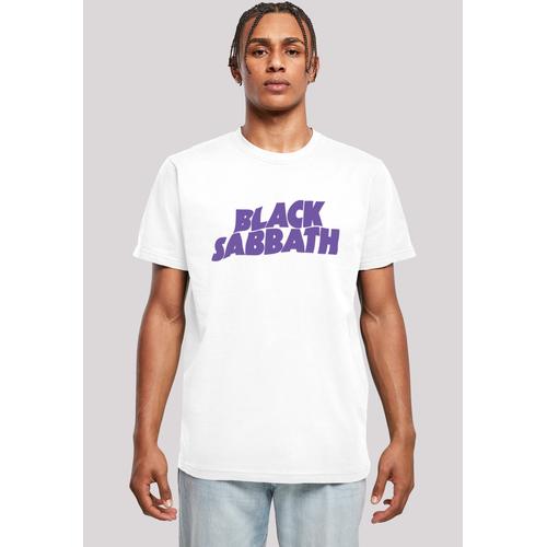 „T-Shirt F4NT4STIC „“Black Sabbath Heavy Metal Band Wavy Logo Black““ Gr. XL, weiß Herren Shirts T-Shirts Print“