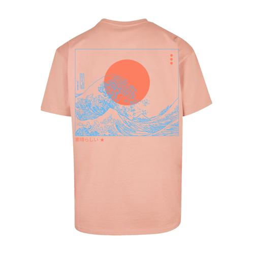 „T-Shirt F4NT4STIC „“PLUS SIZE Kanagawa Welle““ Gr. 4XL, gelb (amber) Herren Shirts T-Shirts Print“