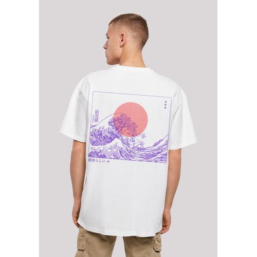 „T-Shirt F4NT4STIC „“Kanagawa Welle Japan““ Gr. 5XL, weiß Herren Shirts T-Shirts Print“