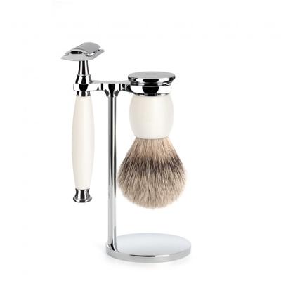 Mühle SOPHIST 3-tlg. Silberspitz Rasier-Set Griffe weißes Porzellan Herren Image