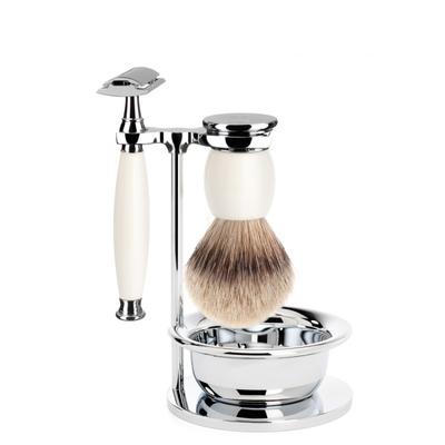 Mühle - SOPHIST 4-tlg. Silberspitz Rasier-Set Griffe weißes Porzellan Rasierset 1 ct Herren (328.99 € / 1 ct) Image