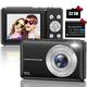 Digital Camera Compact Camera with 32GB SD Card, 1080P 44MP Mini Digital Cameras, 2.5 Inch LCD Rechargeable Digital Camera with 16X Digital Zoom for Children, Adults, Boys, Girls (Black)