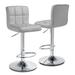 Latitude Run® Siebeld Swivel Adjustable Height Bar Stool Upholstered/Leather/Metal/Faux leather in Gray | 17.5 W x 15 D in | Wayfair