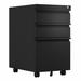 Inbox Zero Holohlavy 14.55" Wide 3 -Drawer Steel File Cabinet Metal/Steel in Black/Gray | 23.6 H x 14.55 W x 17.3 D in | Wayfair