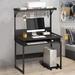 17 Stories Javon 31.5" W Rectangle Computer Desk w/ Hutch Wood/Metal in Black | 51.3 H x 31.5 W x 18.5 D in | Wayfair