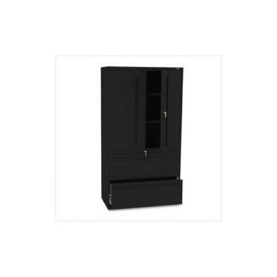 HON Company 700 Series Lateral File with Storage Cabinet, 36w x 19-1/4d - Black