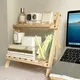 Étagère de rangement de bureau pliante en bois T1 stockage de bureau à 2 couches étagère