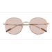 Unisex s round Shiny Gold Tortoise Metal Prescription sunglasses - Eyebuydirect s Olin