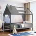 Twin Size Wood House Bed with Safety Guardrails, Crafted with High-Quality Wooden Support