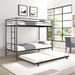 Metal Twin over Twin Bunk Bed with Trundle,Can Be Separated into 2 Twin Beds