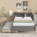 Twin Size Bed with Twin Trundle Shelf Headboard and 3 Storage Drawers