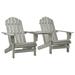 vidaXL Adirondack Chairs Patio Adirondack Chair with Tea Table Solid Wood Fir