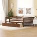 Natural Pine Wood Full Size Daybed with Two Drawers,Dual,Use Daybed Frame