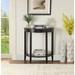 Transitional Style Semi-Circle Console Table with Storage Bottom Shelf, 26" L x 13" W x 28"H