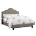 Eni Upholstered Full Size Bed, Tufted Adjustable Headboard, Gray Fabric