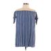 Exist Casual Dress - Shift Off The Shoulder 3/4 sleeves: Blue Dresses - Women's Size Large