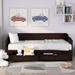 Twin Size Wooden Daybed Sofa bed with Trundle Bed and Two Storage Drawers