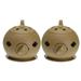 2 Pcs Body Moxibustion Box Moxibustion Massage Treatment Pot Health Care Tool Without Moxa Cone (Khaki)